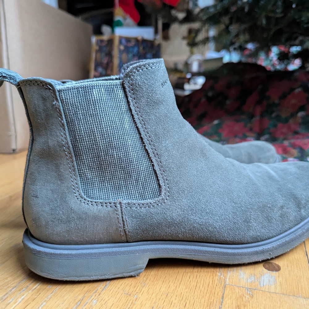 Men's Mark Nason Gray Suede Chelsea Boots - Picture 4 of 8
